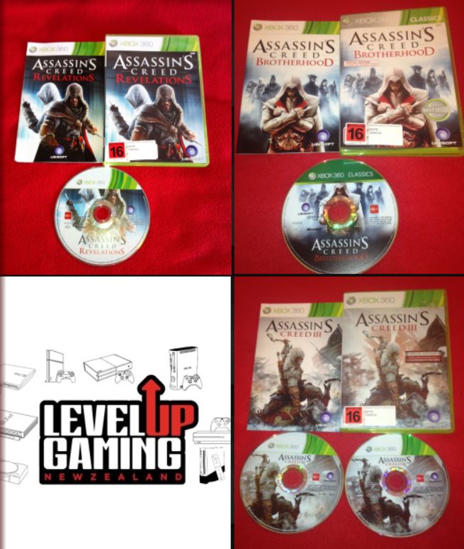 Assassin's Creed Games: Brotherhood, 3 & Revelations - Xbox 360 Games - Xbox 360, Games, Action and adventure - Level Up Gaming NZ