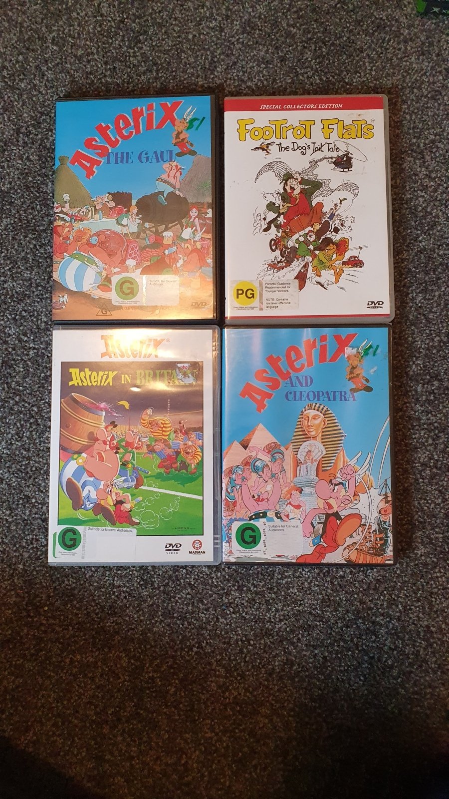 3 x Asterix DVDs & one Footrot Flats DVD - PC Games - Level Up Gaming NZ