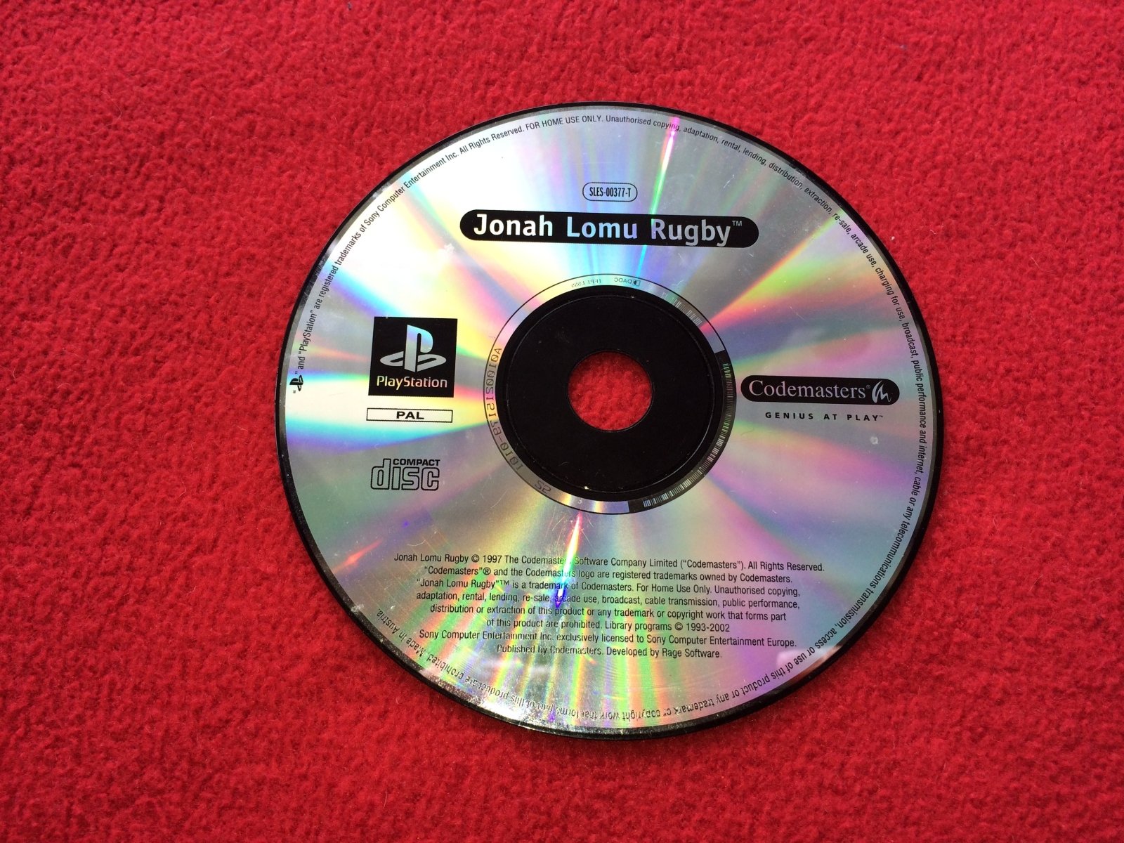 Jonah Lomu Rugby - RARE PS1 Game - PlayStation, Games, Sports - Level Up Gaming NZ