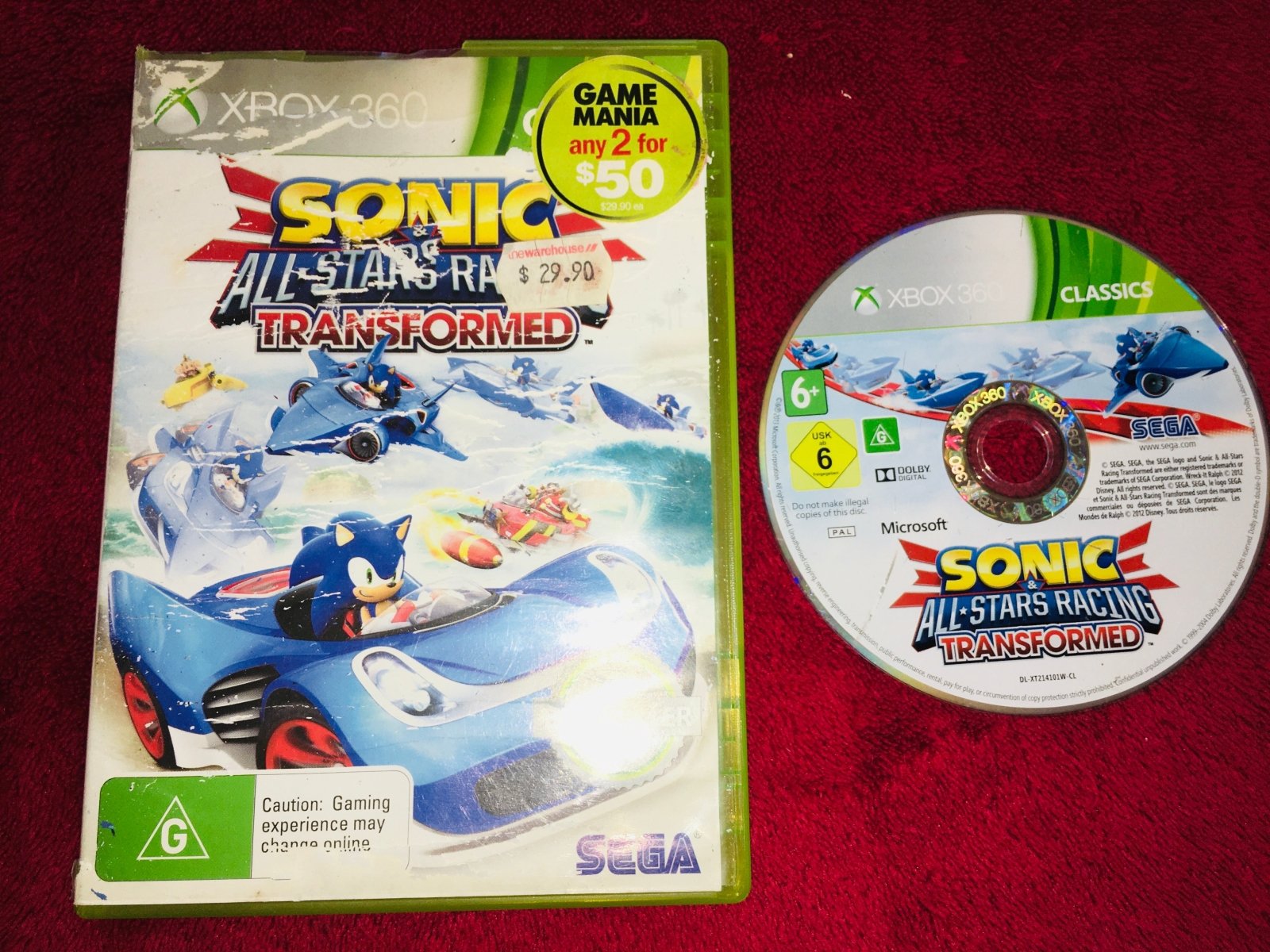 Sonic & All Stars Racing Transformed - 8.5/10 XBOX360 Game - Xbox 360, Games, Driving and racing - Level Up Gaming NZ