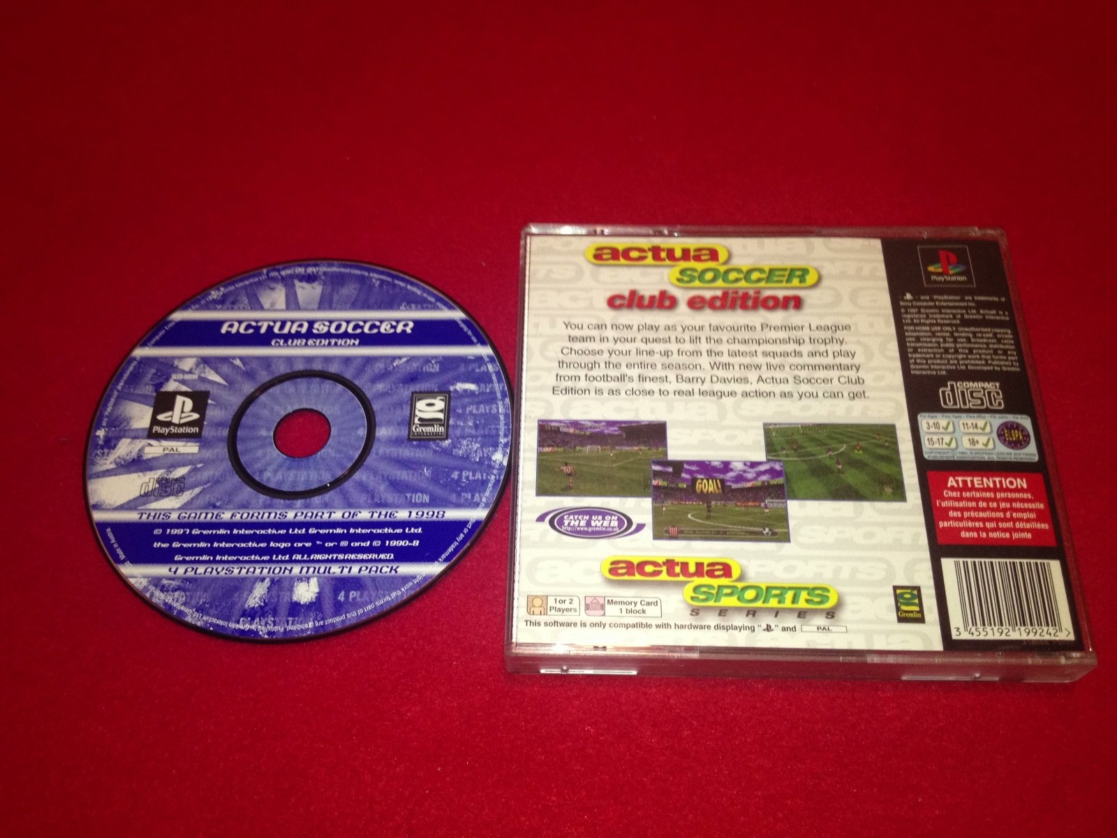 Actua Soccer - Club Edition - PS1 Game - PlayStation, Games, Sports - Level Up Gaming NZ